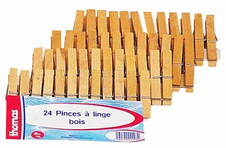 24 pinces en bois